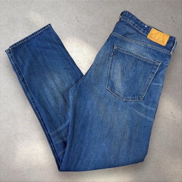 Levi's Made & Crafted Shuttle Straight 38x33 Dark Wash Whisker Denim Jeans